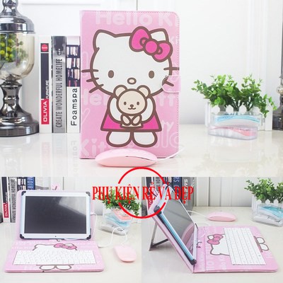 Combo bao da bàn phím + chuột + lót chuột hình Hello Kitty dễ thương