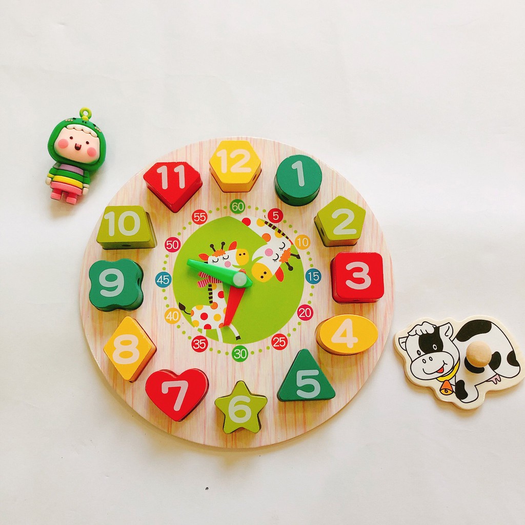 Đồng Hồ Thông Minh Kèm Đồ Chơi Luồn Hạt Bằng Gỗ Cho Bé - nhiều màu, phát triển trí tuệ - BEOFAMILY