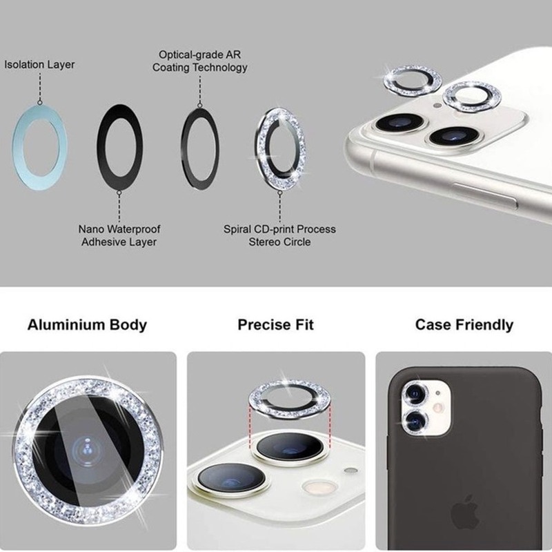 Vòng Bảo Vệ camera Sau Bằng Kim Loại Cho iphone 15 14 13 12 11 pro max 15 14 plus