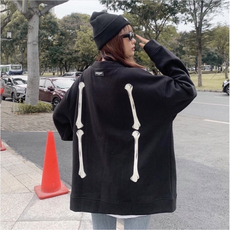 Áo cardigan nữ Chữ Thập Tay Xương form rộng [FREESHIP] Áo khoác nữ chất vải dày dặn họa tiết caro đen trắng mùa đông