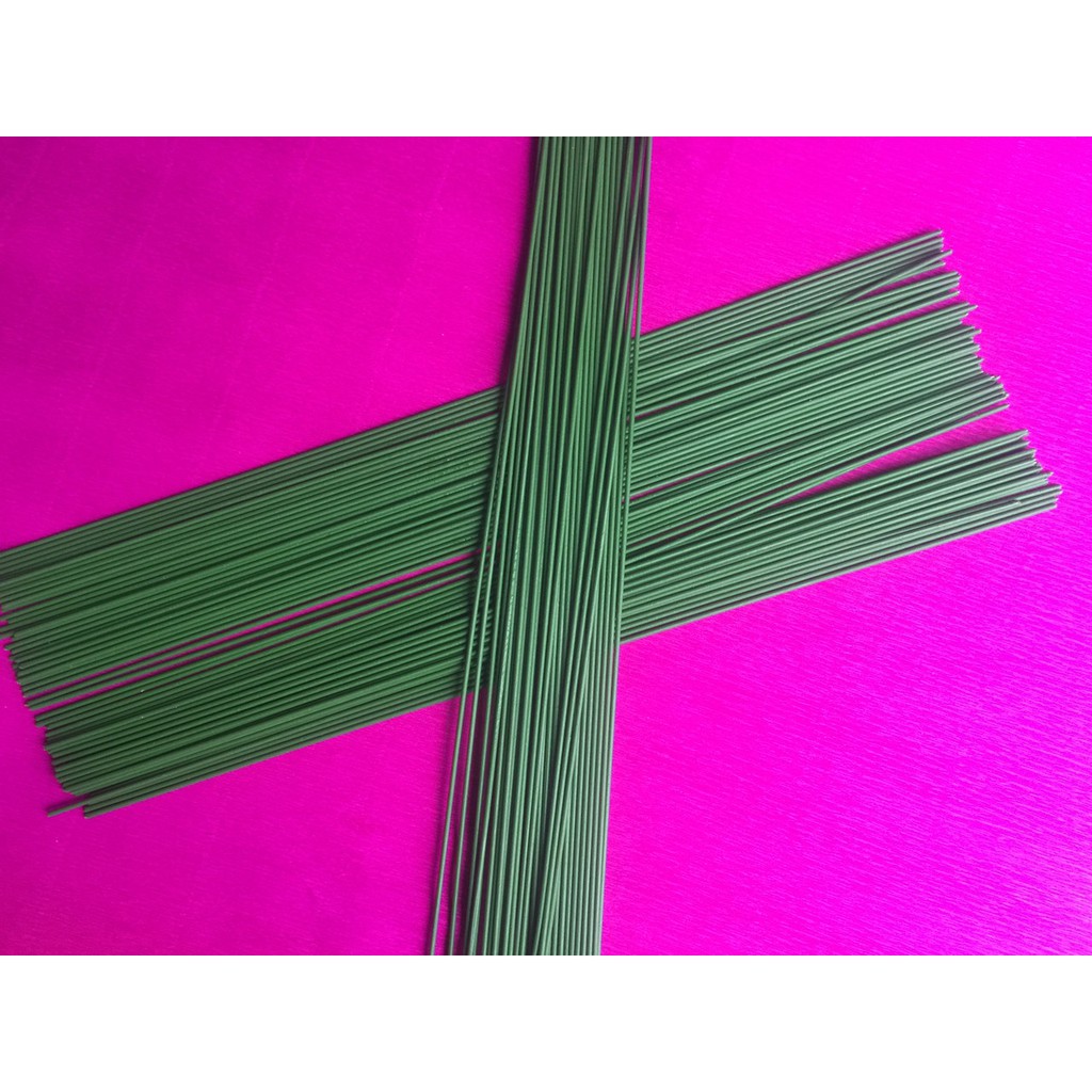 Bộ 100 Que thép que kẽm làm hoa hanmade dài 38cm