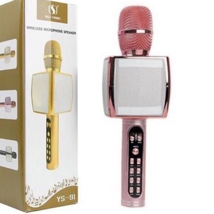 [ BH 12 tháng ] Mic hát Bluetooth YS-91, micro không dây Loại 1 hỗ trợ thu âm, tích hợp loa bass chuẩn