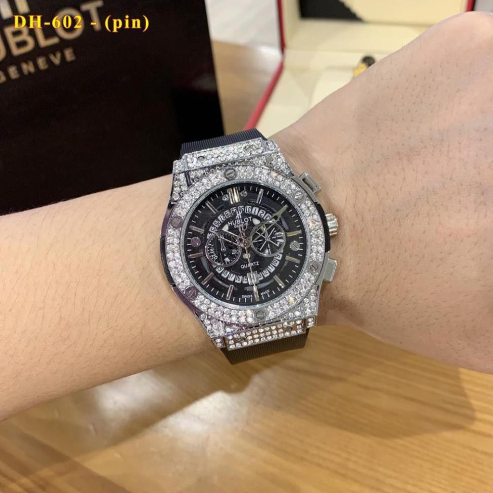 [Free Ship]  [Hublot đôi - nam nữ] Đồng hồ HBL nam nữ - đồng hồ cặp đôi hàng đẹp full diamond