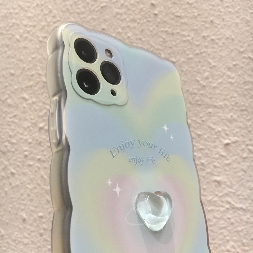 Ốp lưng Iphone Pastel đính Pure heart dành cho Iphone 7/7plus/8/8plus/x/xr/xs/11/12/13/14/pro/promax