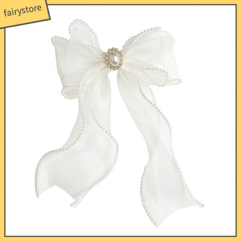 [Fairy] Kẹp Tóc Thắt Nơ Lưới Xuyên Thấu Trang Trí Thanh Lịch Chống Trượt Nhỏ Gọn Phong Cách Ngọt Ngào