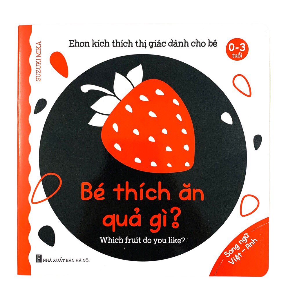 Sách - Combo Ehon kích thích thị giác đen trắng song ngữ Việt Anh chất liệu giấy chống thấm nước cò file nghe đọc