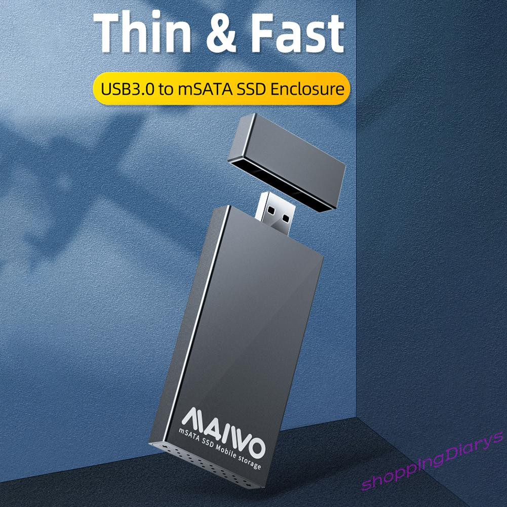 ✤Sh✤ MAIWO K1642S 5Gbps USB 3.0 to mSATA SSD Box Aluminum Alloy Mobile Enclosure