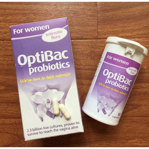 Men vi sinh Optibac tím 30v và 90v  phòng ngừa phụ khoa vùng kín cho phụ nữ và mẹ bầu Optibac Probiotics For Women, UK