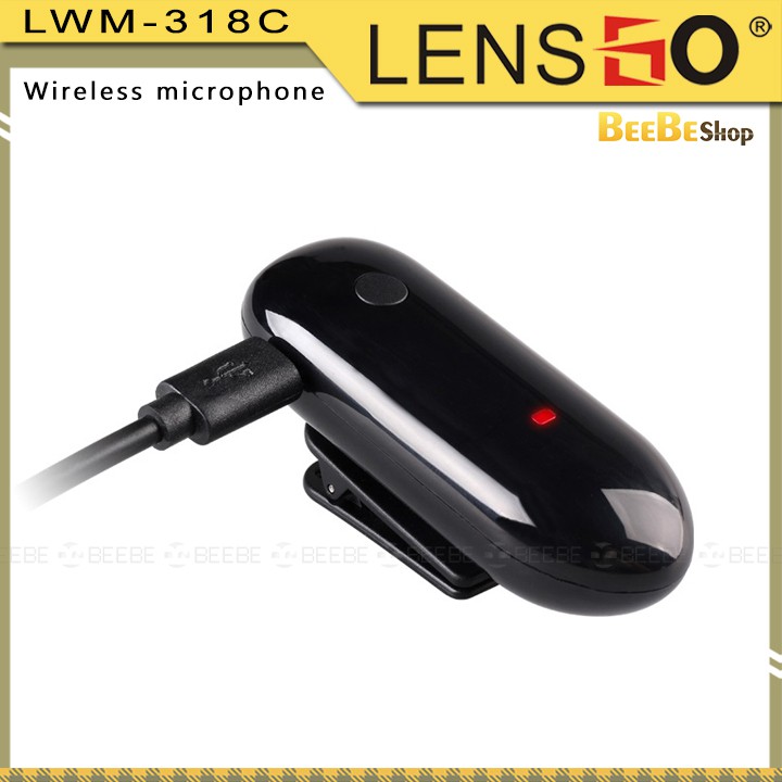 LENSGO LWM 318C - Micro Không Dây Thu Âm Cho Điện Thoại, Máy Ảnh Cho Vlogger, Phỏng Vấn (Sóng UHF)