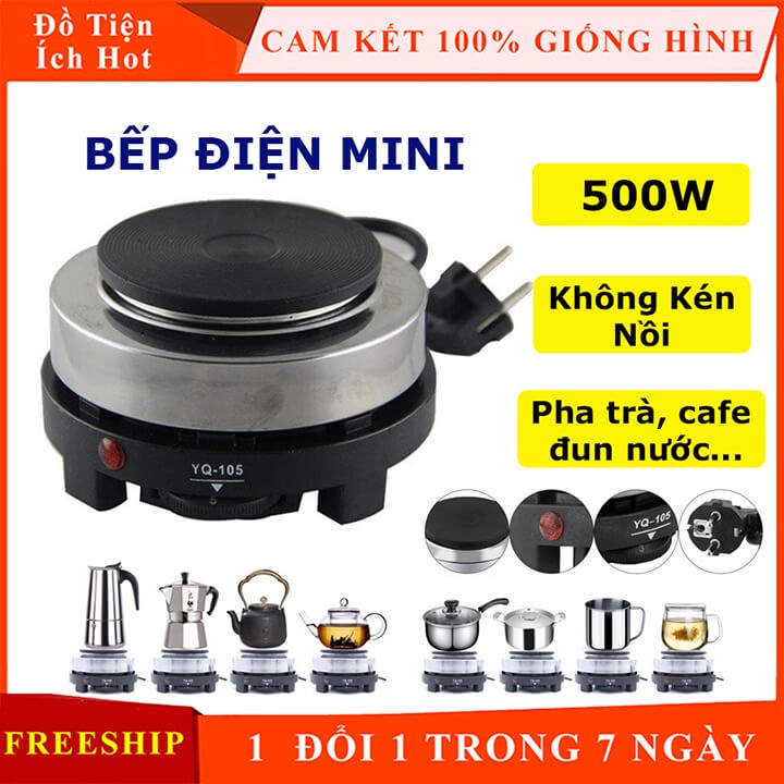 Bếp Điện Mini Dùng Cho Ấm Pha Cafe Moka Pot, Công Suất 500W, Không Kén Nồi