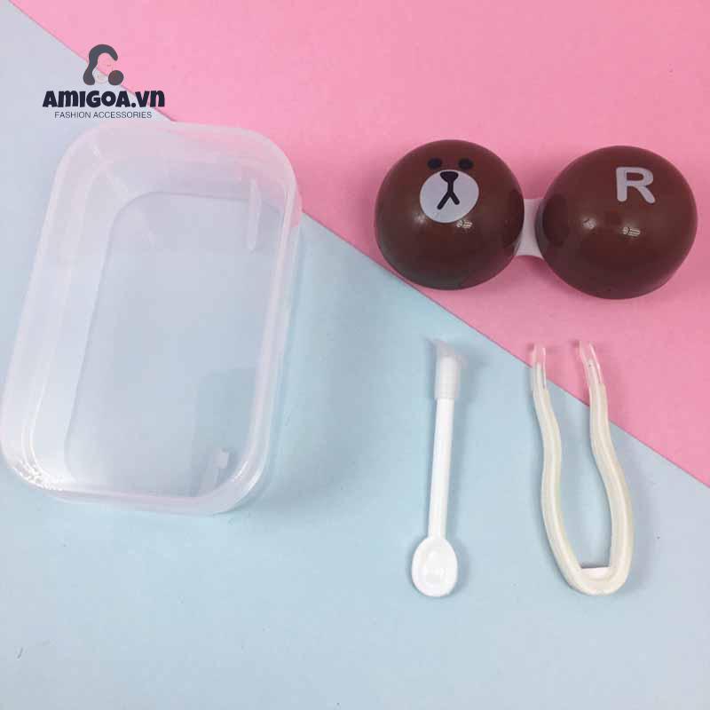 Hộp Đựng Lens Thiết Kế Trong Suốt Nhỏ Gọn Đáng Yêu