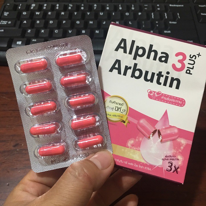 Vỹ 10 Viên kích Trắng ALPHA ARBUTIN 3 Plus NEW UV Thái Lan