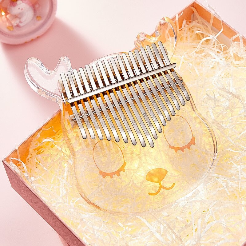 Đàn kalimba trong suốt hình thỏ loại 17 phím âm vang hay không tịt nốt có bảo hành tặng búa chỉnh