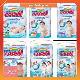 [MẪU MỚI] Bỉm Goon Premium Dán S44/M66/L56/XL50/Quần M60/L48/XL42/XXL34