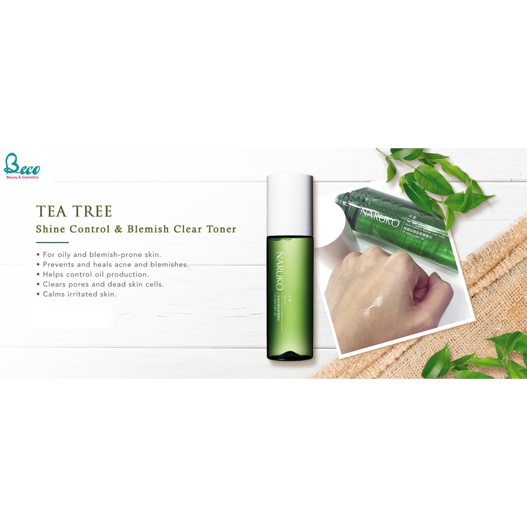 [CHÍNH HÃNG] Nước Hoa Hồng Naruko Tràm Trà Tea Tree Shine Control Blemish Clear 150ml