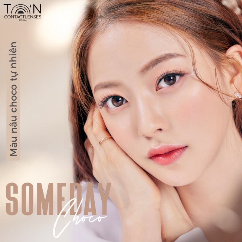 SOMEDAY CHOCO 14.0 - Kính áp tròng Hàn Quốc chính hãng - Màu nâu tự nhiên không giãn độ cận 0>6