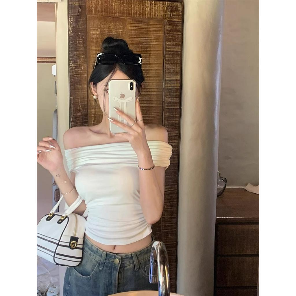 Áo Dệt Kim Màu Đen Trễ Vai Không Tay Thời Trang Dành Cho Nữ