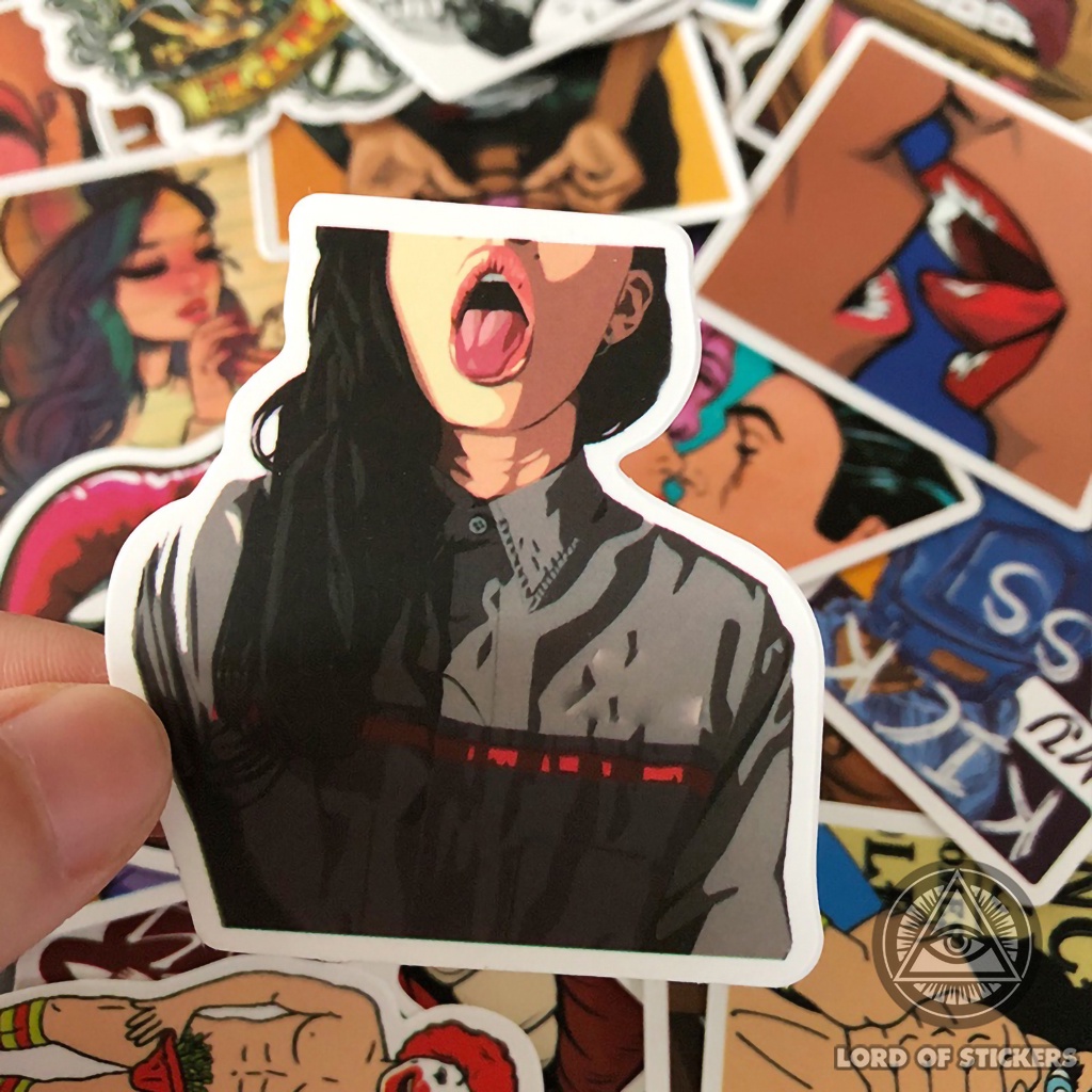 Set 50 Nhãn Dán Sexy Girl Sticker Hình Cô Gái Gợi Cảm Chống Thấm Nước Dán Mũ Bảo Hiểm, Laptop, Điện Thoại, Đàn Guitar