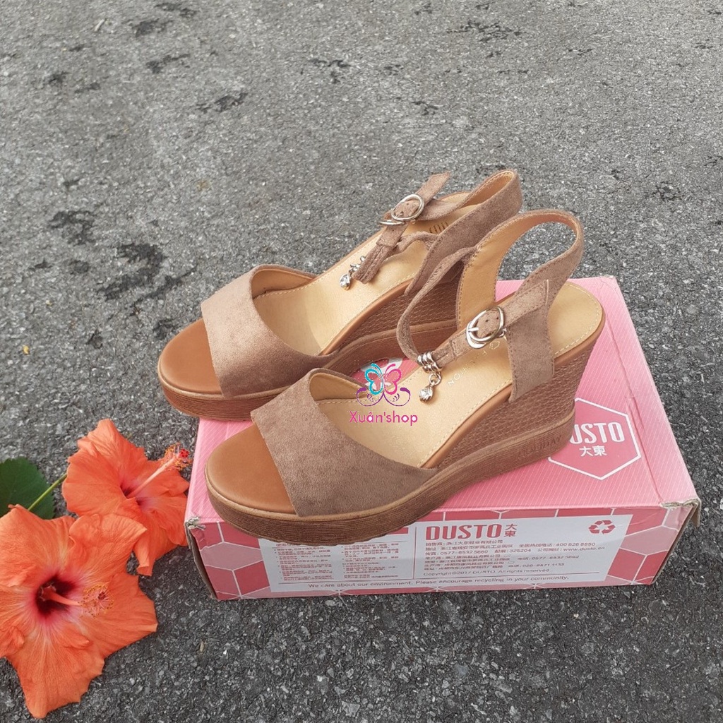 Giày đế xuồng Dusto chất da lộn mềm mại, đế cao 8.5cm (size 38-240)