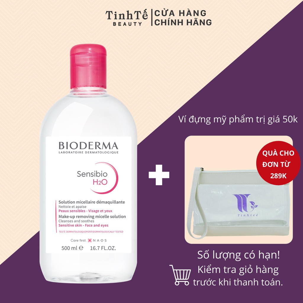 Dung dịch làm sạch và tẩy trang Micellar Bioderma Sensibio H2O 500ml