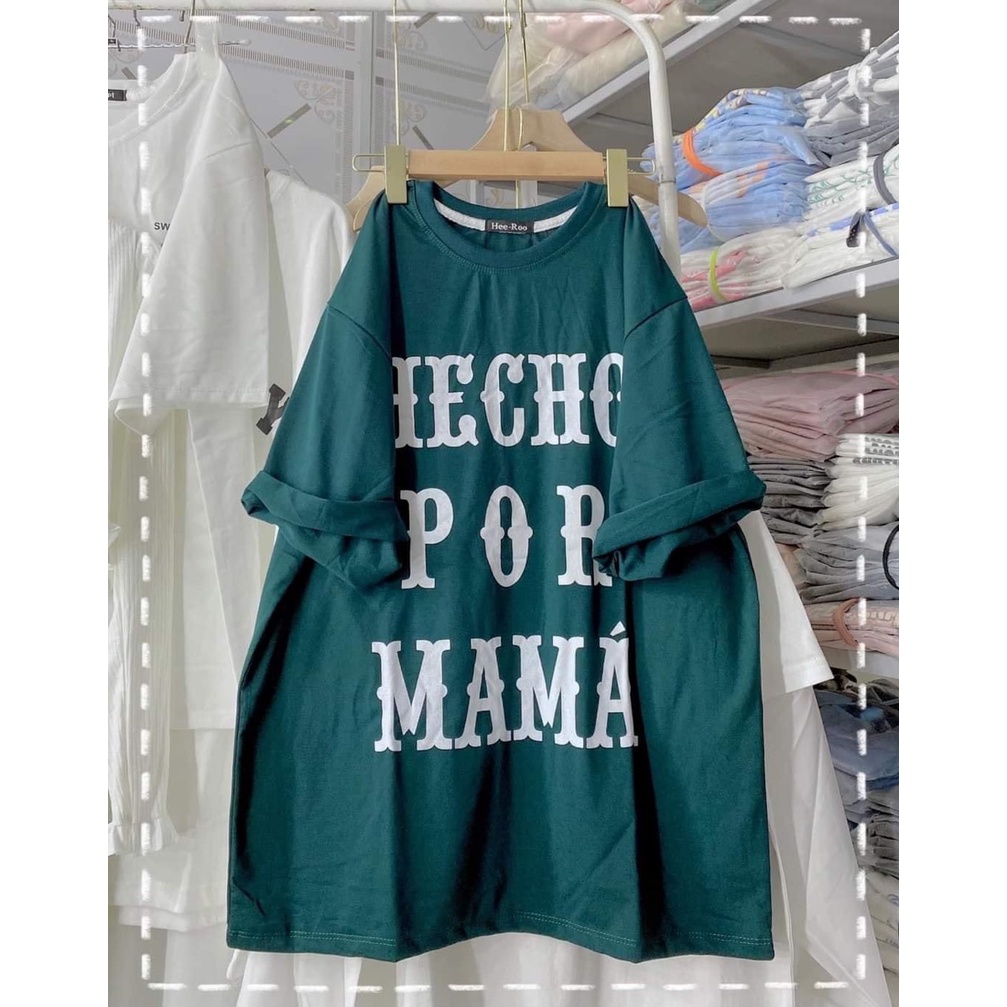áo thun cotton tay lỡ dáng rộng unisex _ hecho