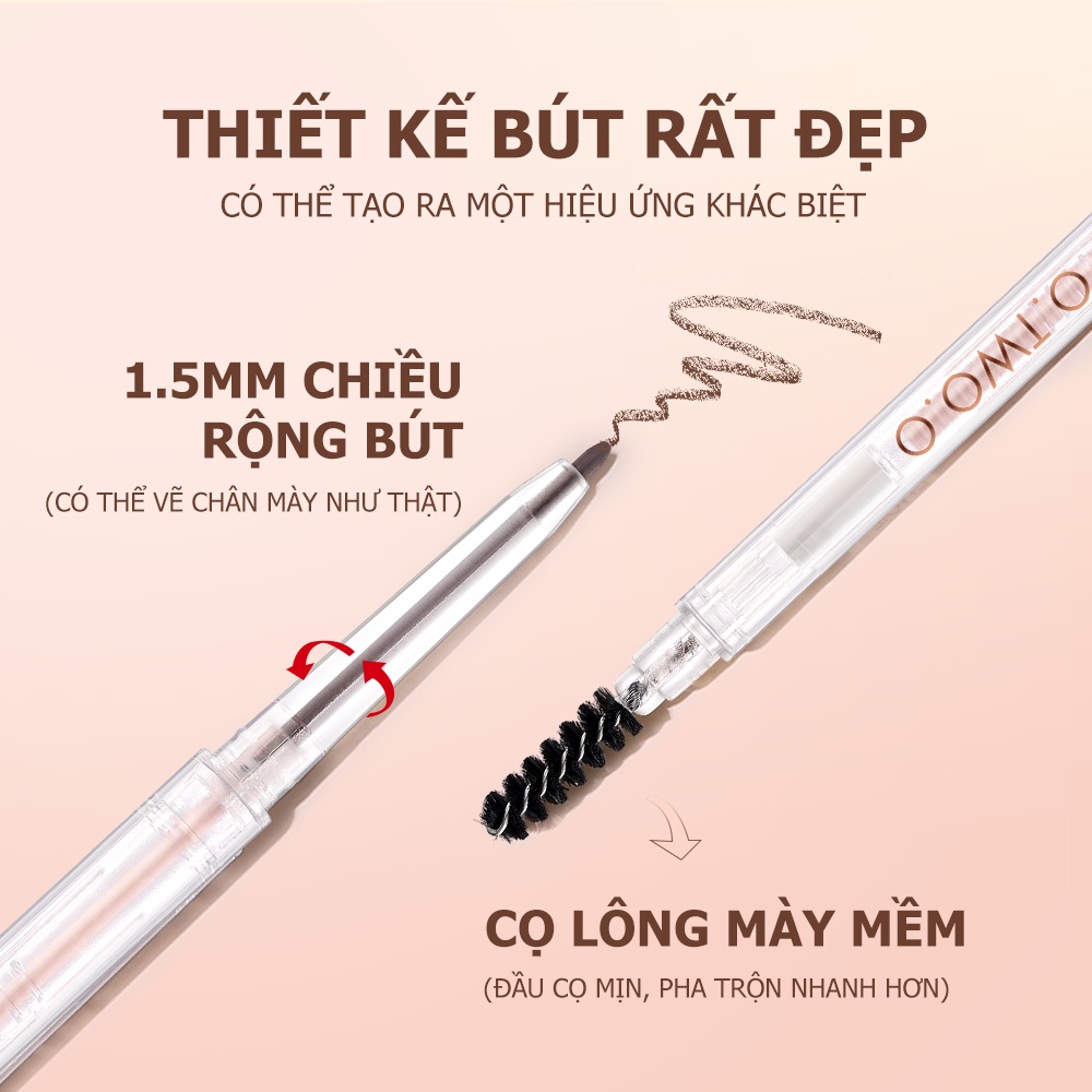O.TWO.O Eyebrow Makeup Set 4pcs Eyebrow Pencil+ Tinted Eyebrow Gel+ Eyebrow TrimmerX2 Cosmetics Kit 77g