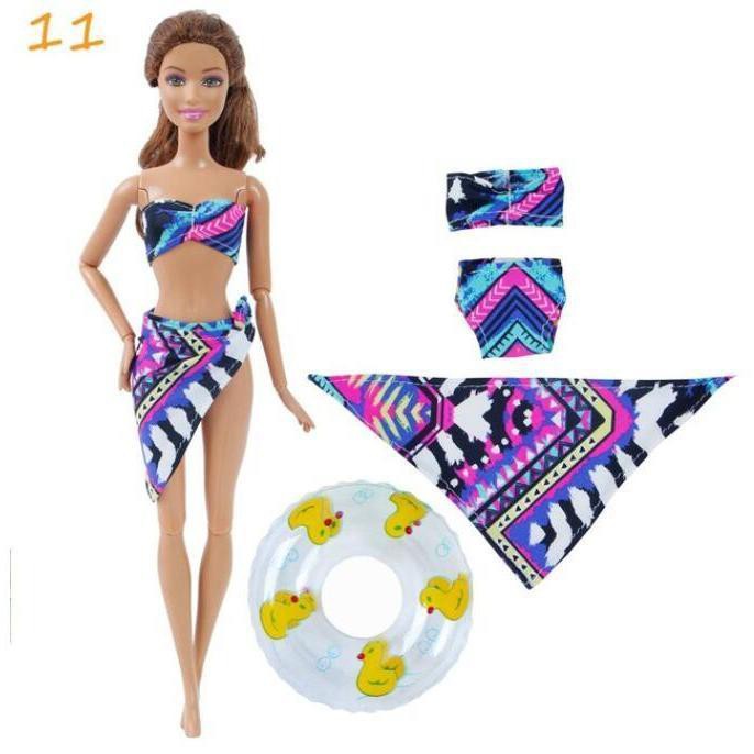 Đồ bơi✎∋◄Barbie 30 cm búp bê dressup Áo tắm bikini phù hợp với cô gái Quần