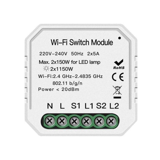 Mô Đun Công Tắc Điều Khiển Nhà Thông Minh Kết Nối Wifi S2L2-0512