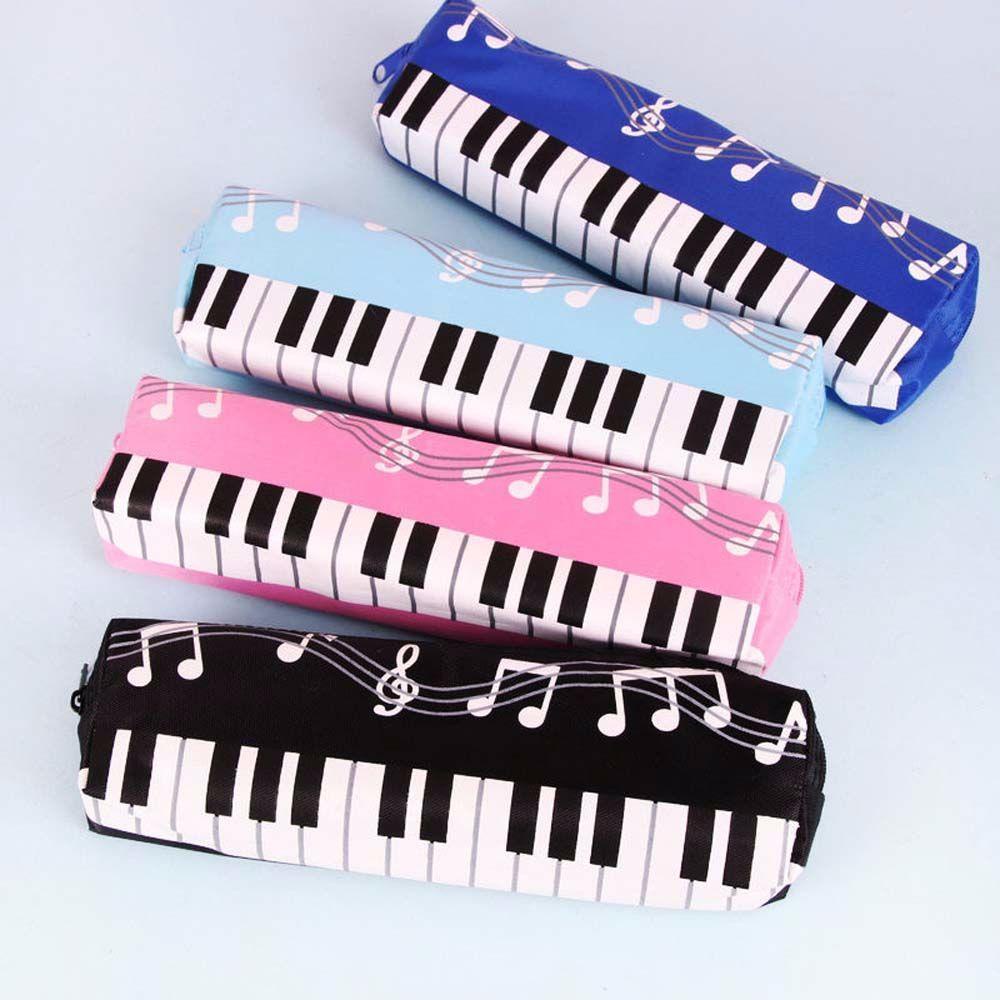 Túi Đựng Bút Bằng Vải Oxford Một Lớp Hình Đàn Piano Cho Nữ Ốp