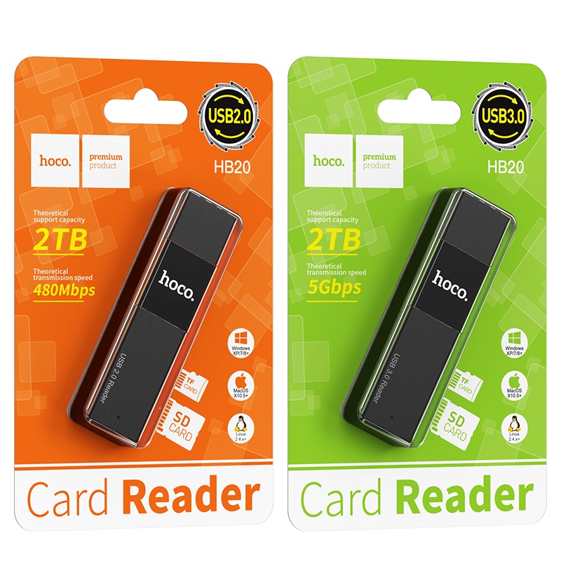 Đầu đọc thẻ nhớ HOCO HB20 2 trong 1 USB 3.0/ 2.0 OTG tiện dụng
