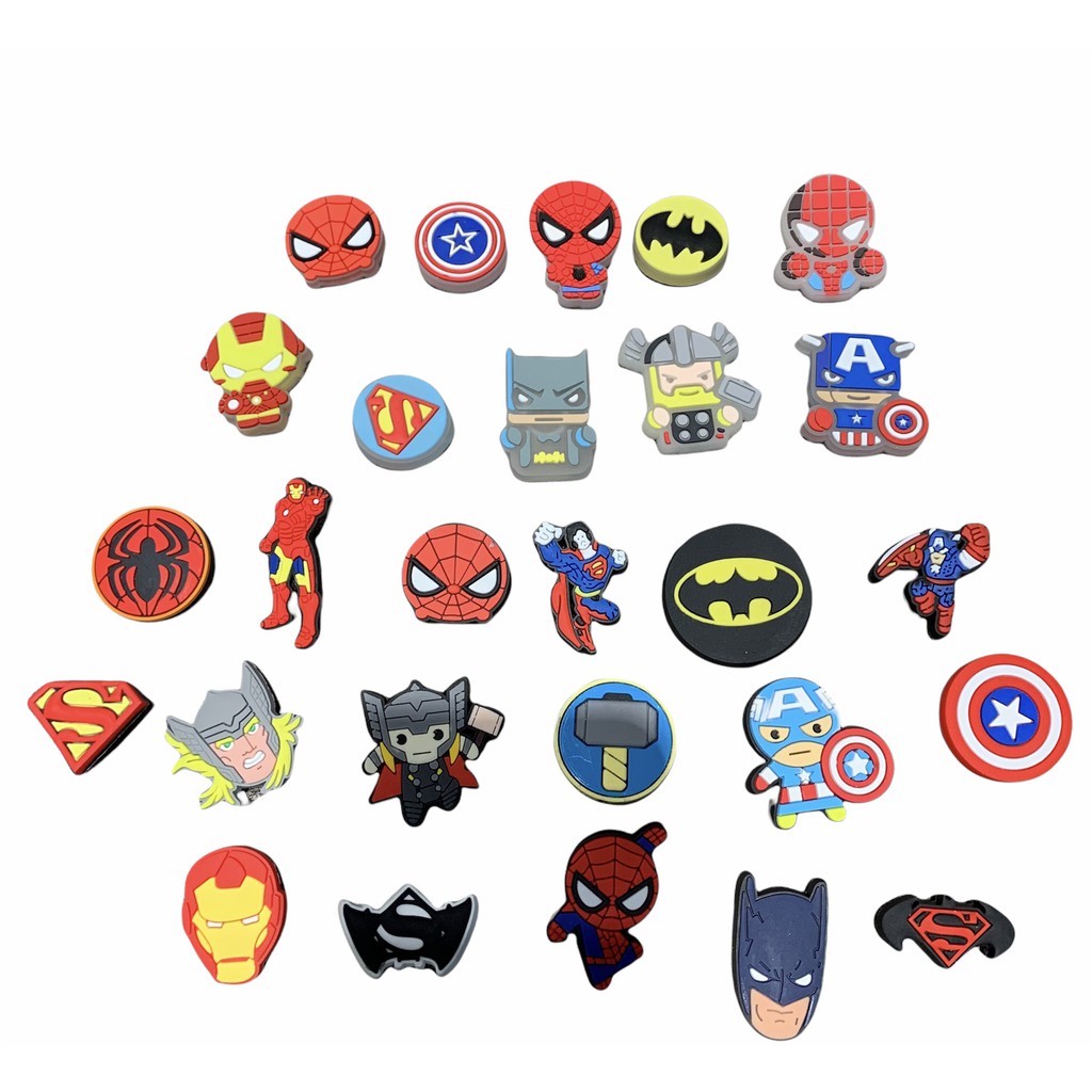 Charm /Jibitz Siêu Nhân Avengers GẮN DÉP CROCS - ỐP ĐIỆN THOẠI bằng cao su