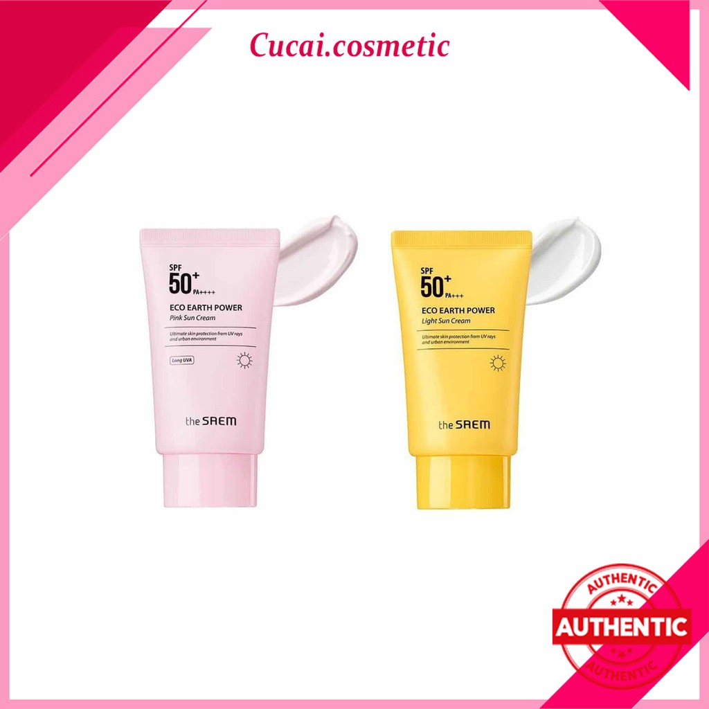 KEM CHỐNG NẮNG THE SAEM ECO EARTH POWER PINK SUN CREAM (kèm bill) | BigBuy360 - bigbuy360.vn