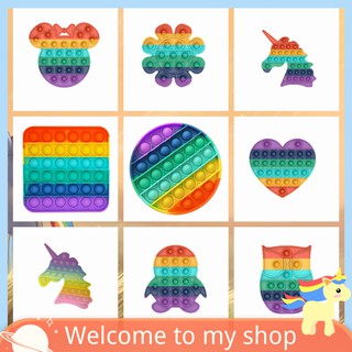 Pop It Tiktok Đồ Chơi Nhấn Bong Bóng Tạo Âm Thanh Giảm Căng Thẳng Hình Trái Tim Màu Cầu Vồng Cho Bé