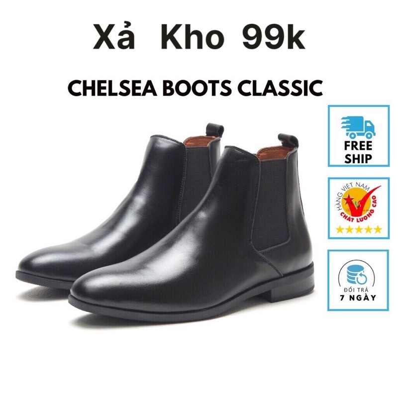 Giày boots nam Chelsea Boots Classic đế khâu - bốt cổ chun nam cao cấp giá rẻ ( đặt lùi 1 size) 💛