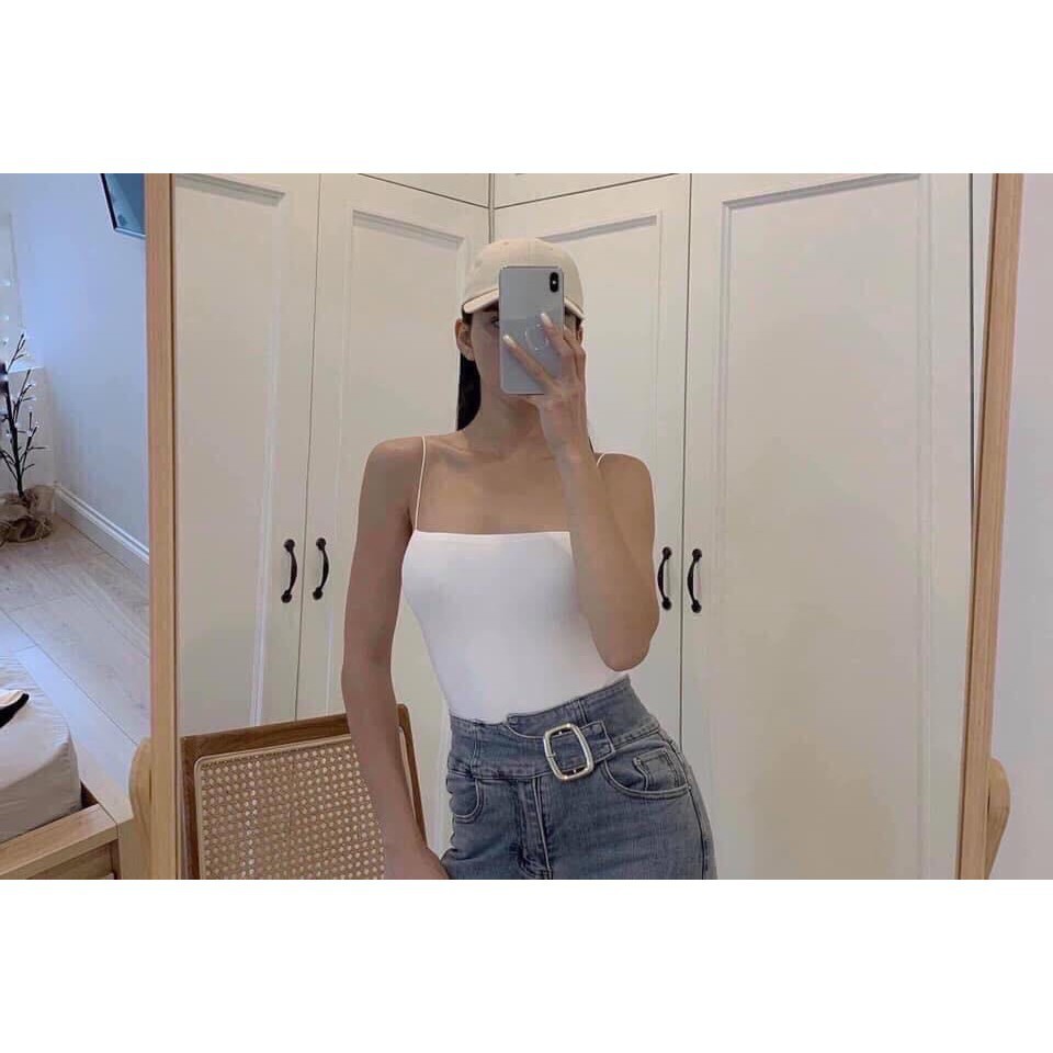 Áo 2 Dây Có Khoá Dây Chất Cotton, Áo Ba Lỗ Nữ Mặc Mùa Hè Thoáng Mát | BigBuy360 - bigbuy360.vn