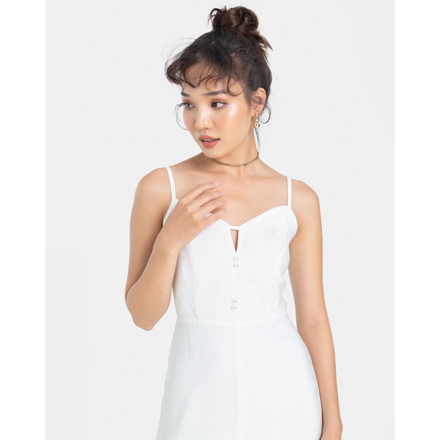 Đầm Midi Nữ Thời Trang JUNO 2 Dây Thun Lưng JNDLU013