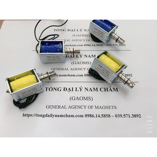 Nam châm kéo thả loại to, chốt nam châm thụt thò 12V - 24V, loại nam châm hành trình chạy bằng điện