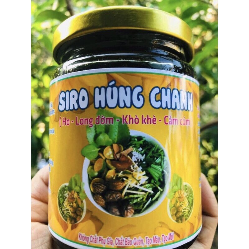 SIRO HO QUẤT HÚNG CHANH ĐƯỜNG PHÈN HANDMADE ( tặng kèm khẩu trang)