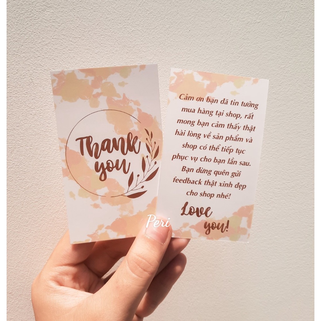 (pinktoy) 100 card thank you, name card, phiếu cảm ơn dành cho khách size 9x5cm