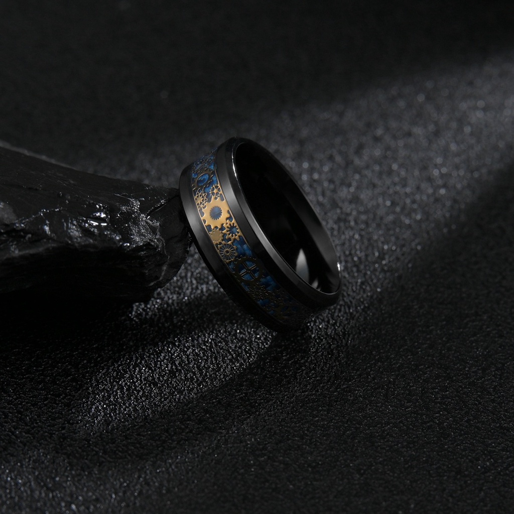 Nhẫn nam nữ tròn Unisex màu bạc Thời trang Punstore chất liệu Titan đẹp đơn giản - Nhẫn SAWTOOTH