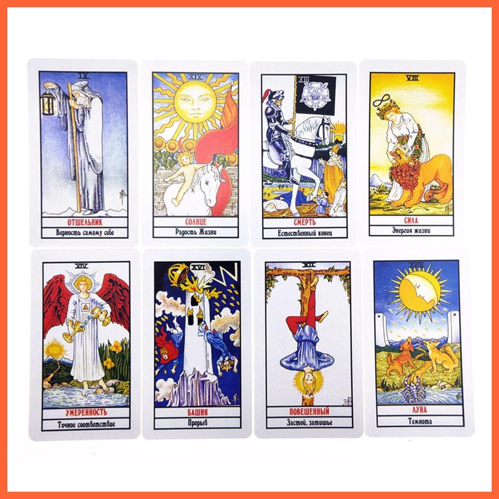 Bộ Bài Tarot Tiếng Nga Nhiều Màu Sắc Kèm Hộp Đựng