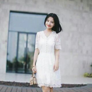 Đầm ren xòe tiểu thư
