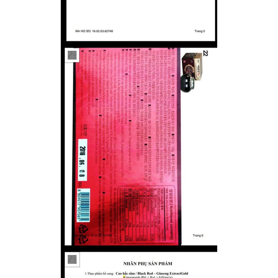 Cao Hắc Hồng Sâm Kang Hwa Thượng Hạng Hàn Quốc - Hũ 1000 Gr