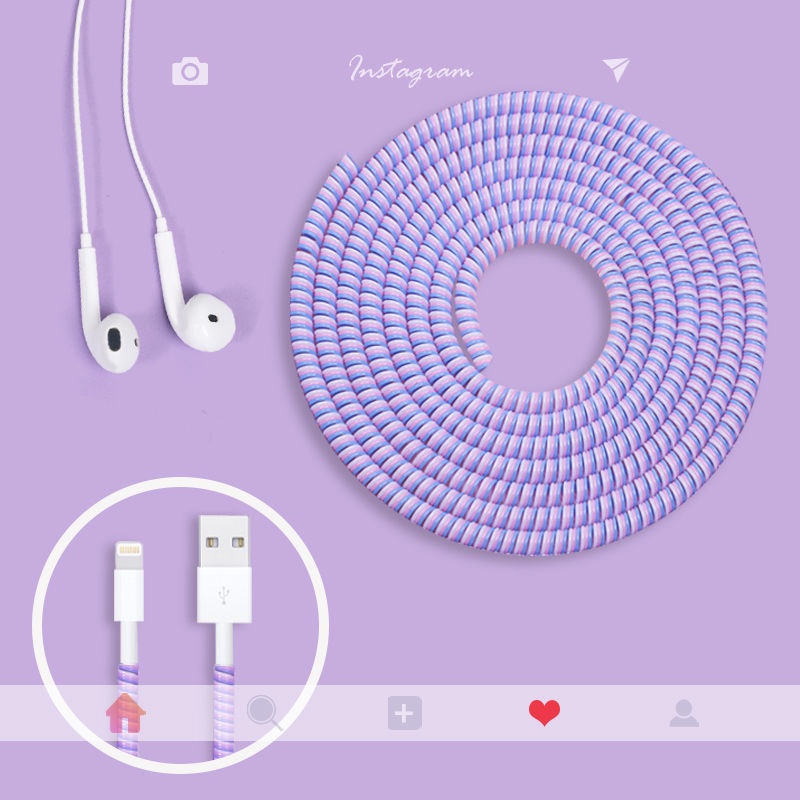 1 Dây Xoắn Quấn Bảo Vệ Cáp Tai Nghe Dài 1.4M/55 Inches