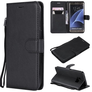 Bao da điện thoại nắp gập màu trơn cho Samsung S7/S7 Edge/S6 edge Plus