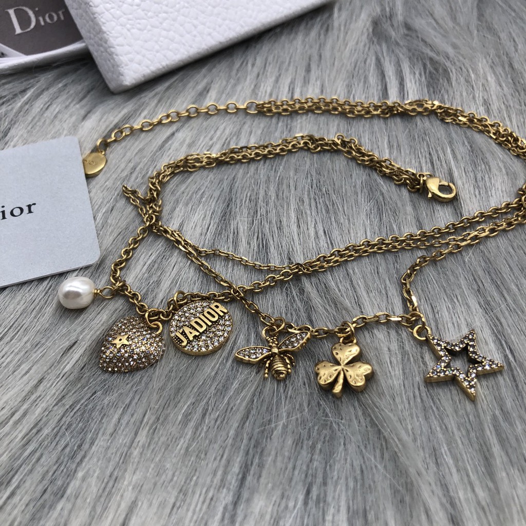 DIOR vòng cổ Kim Loại Mặt Hình Chữ Cái Thời Trang Cho Nữ