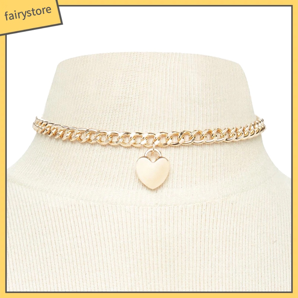 Dây Chuyền Choker Mặt Hình Trái Tim Thời Trang Cho Nữ