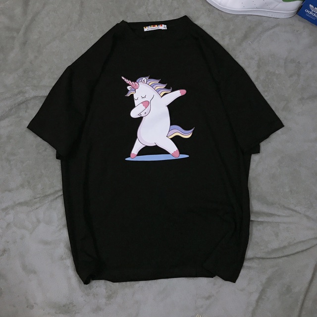 [ẢNH &amp; VIDEO THẬT] Áo thun tay lỡ unisex fom rộng freesize nam nữ, ngựa unicorn.    .