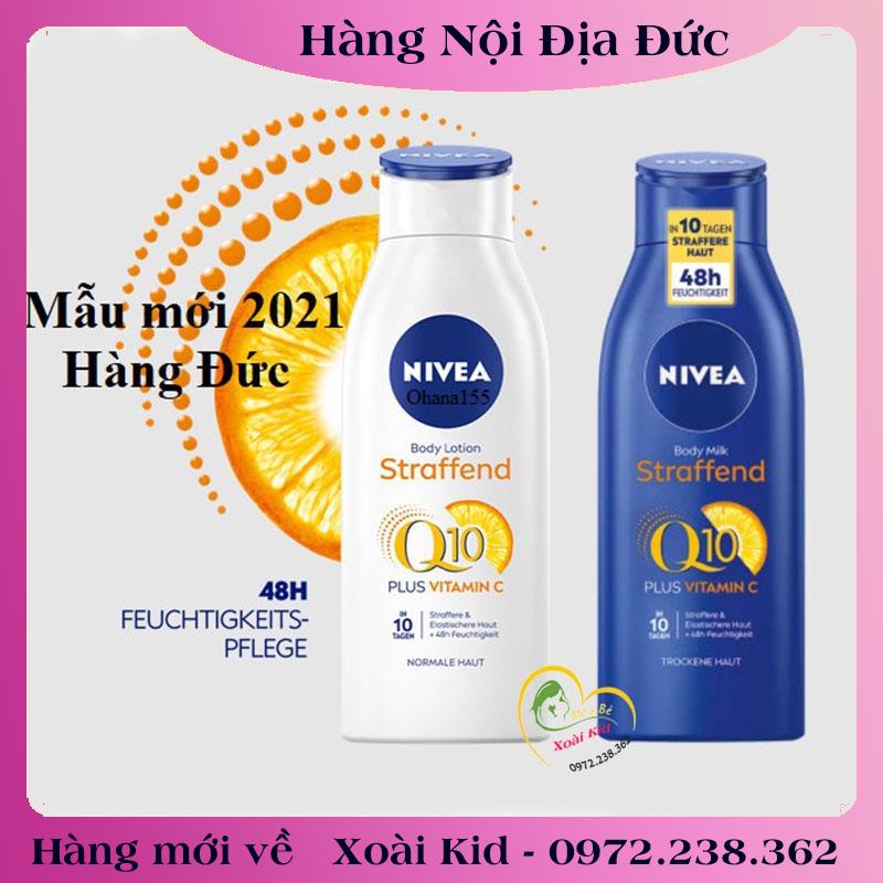 Dưỡng thể Nivea Q10 Vitamin C 400ML giúp sáng da, mềm mịn– Nội địa Đức Đủ Bill