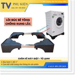 Chân Kệ Kê Máy Giặt Tủ Lạnh Đa Năng - Chân Đế Máy Sấy, Máy Rửa Bát Bê Tông Siêu Dày Chịu Tải 400 Kg